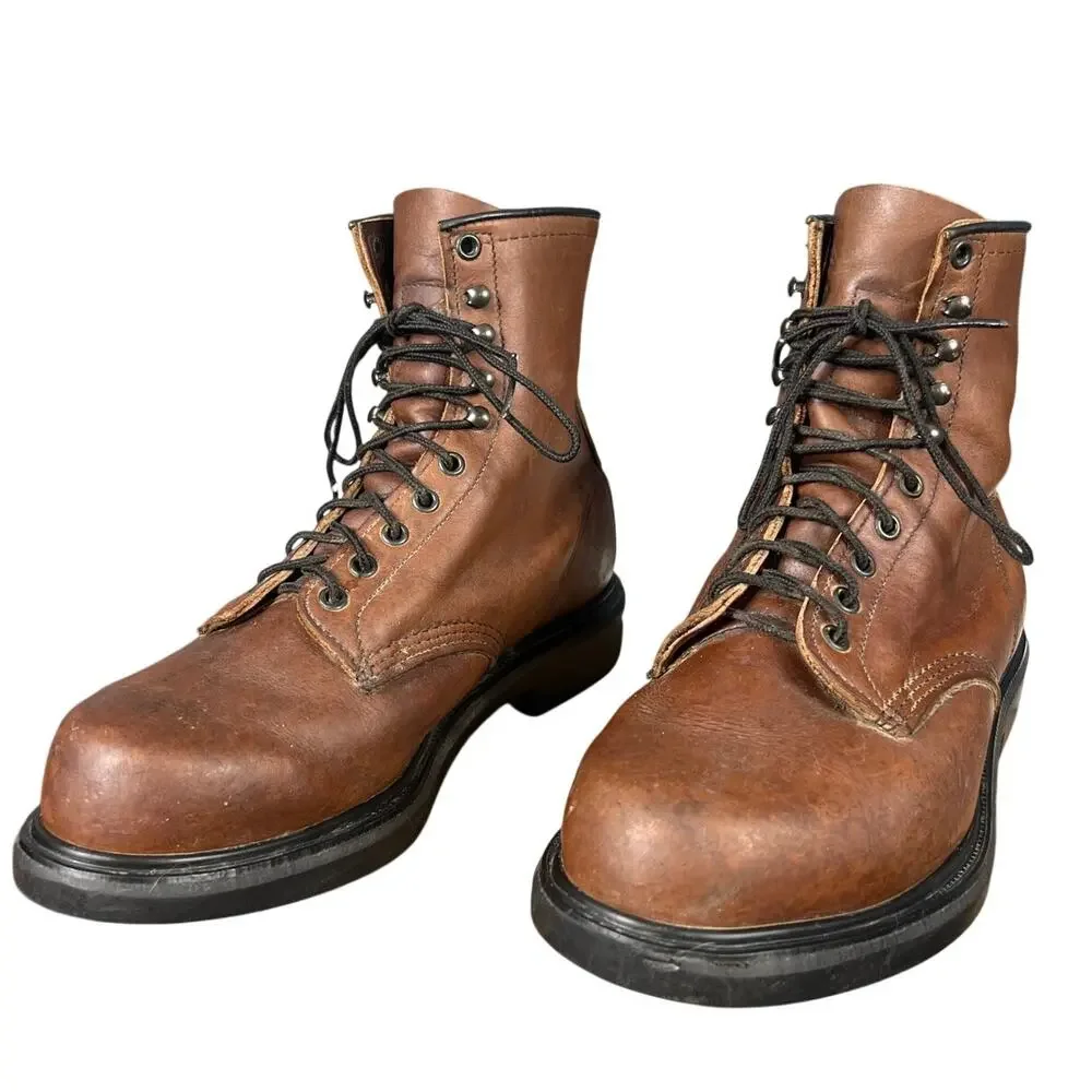 Red Wing Men’s 953 Supersole Brown Leather Work Boot Size 9.5 EEE